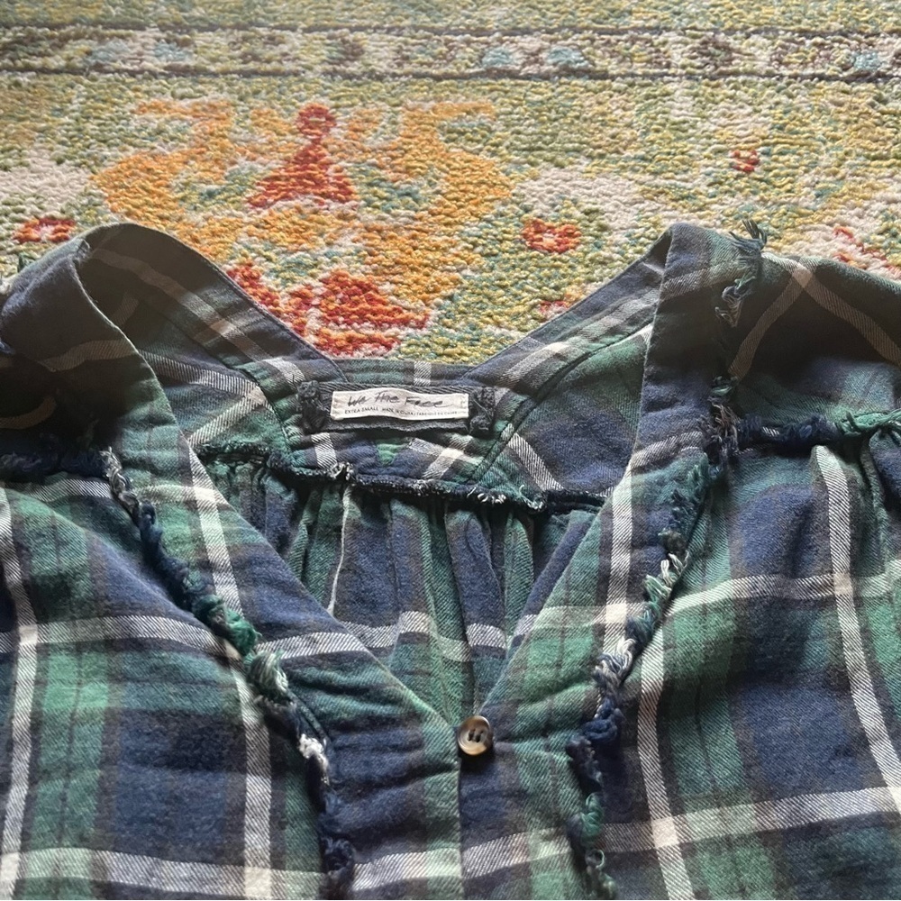 Free people plaid flannel button down blouse - Picture 5 of 8